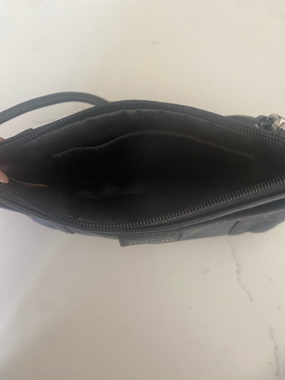 Coach Black Leather Wristlet Clutch with Silver Hardware - Picture 2 of 5